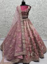 Velvet Pink Bridal Wear Dori Work Lehenga Choli